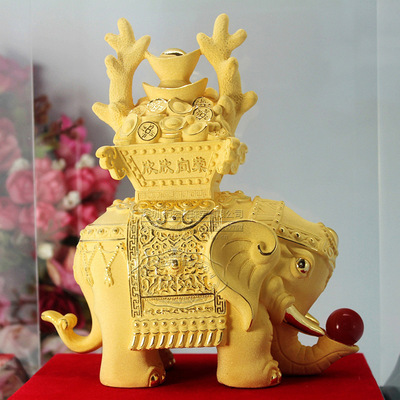 創(chuàng)意禮品 大象絨沙金擺件 商務(wù)饋贈(zèng)與家居聚寶之選